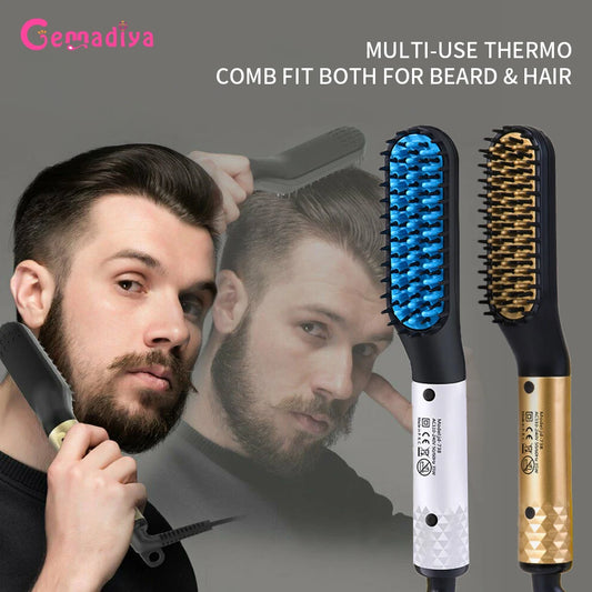 Hair Comb Brush Beard Straightener Multifunctional Hair Straightener Comb Hair Curler Quick Fast Heating Styling Tools For Men