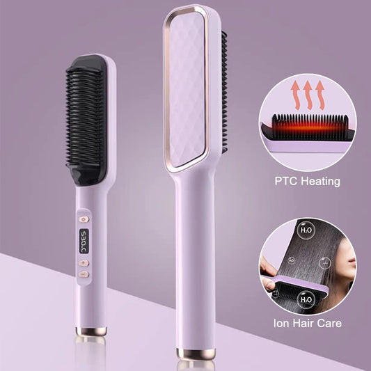 Hair Straightener Brush Electric Hair Brushes Hot Comb Straightener For Hair Curler Beard Straightener Ceramic Fast Heating